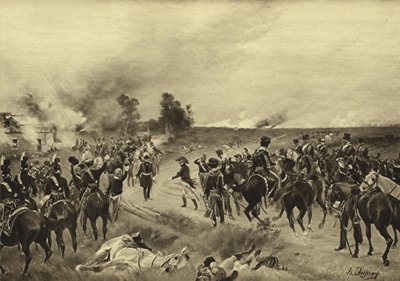 Slaget ved Waterloo, 1815 (dybtryk) af Henri Louis Dupray