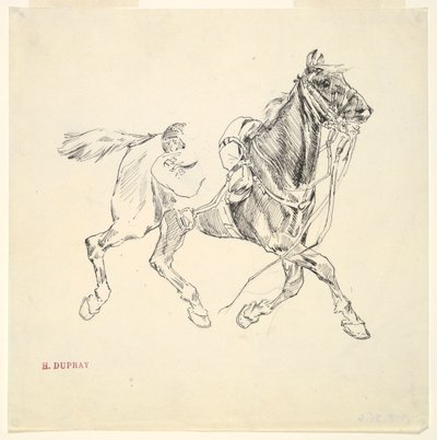 Militær hest af Henri Louis Dupray