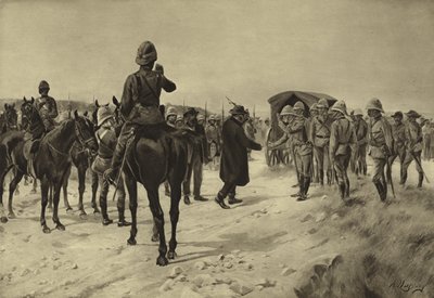 Overgivelse af Piet Cronje ved Paardeberg, 1900 (stik) af Henri Louis Dupray