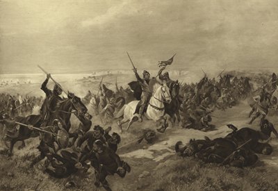 Slaget ved Hastings, 1066 (dybtryk) af Henri Louis Dupray