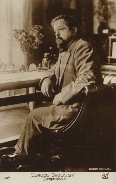 Claude Debussy, fransk komponist (1862-1918) (s/h foto) af Henri Manuel