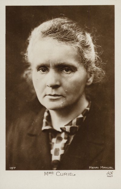 Marie Curie (1867-1934), polsk fysiker og kemiker (s/h-foto) af Henri Manuel