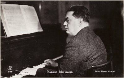 Portræt af Darius Milhaud (s/h-foto) af Henri Manuel
