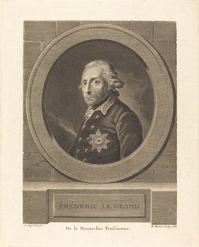 Frederik den Store, konge af Preussen af Henri Marais after Anton Graff