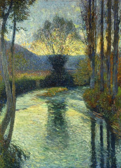 flodens bredder; Au Bord de la Riviere, af Henri Martin