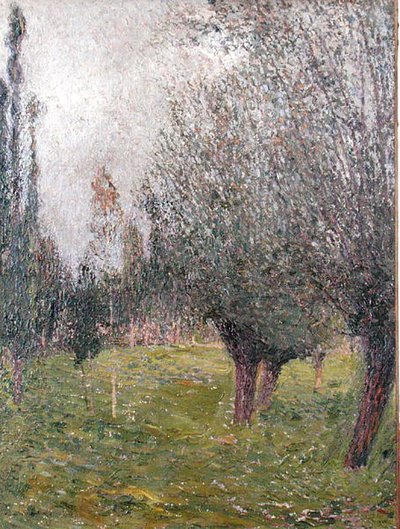 Landskab med træer (olie på lærred) af Henri Martin