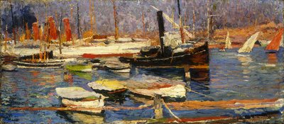 Havnen i Marseille, 1904-1918 af Henri Martin