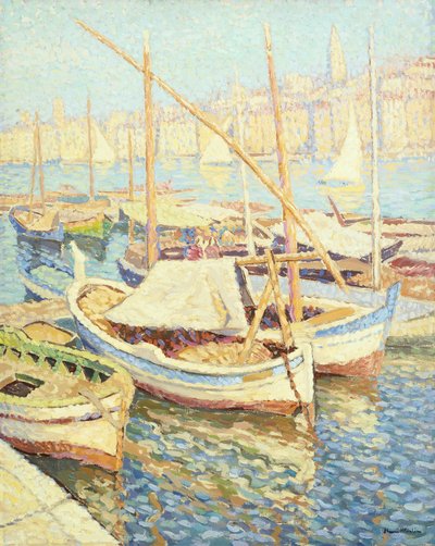 Marseilles havn (olie på lærred) af Henri Martin