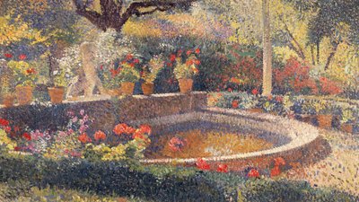 The Central Pond at the Marquayrol Park (olie på lærred) af Henri Martin