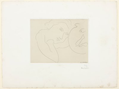 Spændt hoved og fiskeskål af Henri Matisse