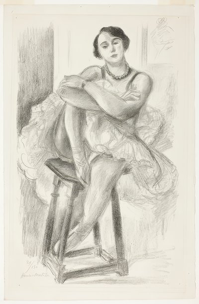 Danser siddende på en skammel, fra Ten Dancers af Henri Matisse