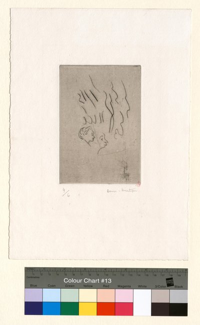 To små profiler (ætsningsprøve) af Henri Matisse