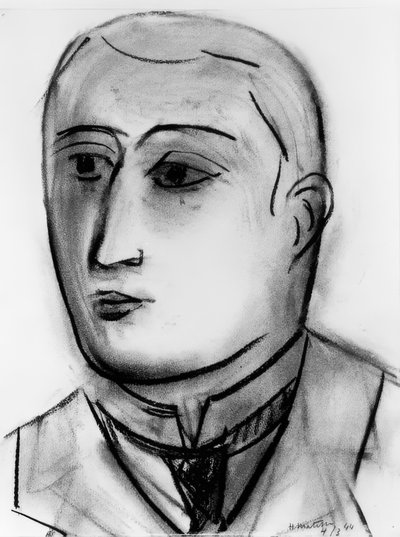 Studie til portræt af Guillaume Apollinaire af Henri Matisse
