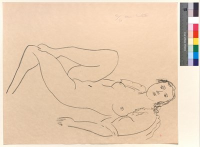 Liggende nøgen kvinde med bøjede ben af Henri Matisse