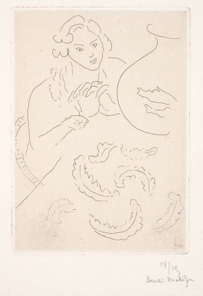 Figur ved siden af de gyldne fisk af Henri Matisse