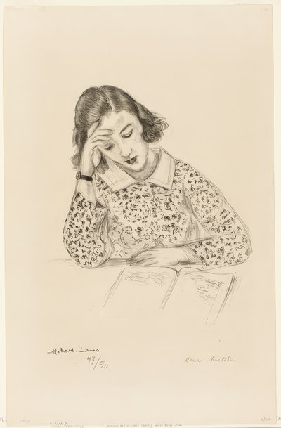 Pige, der læser af Henri Matisse
