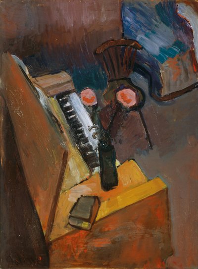Harmonium interiør, ca. 1900 (olie på pap) af Henri Matisse