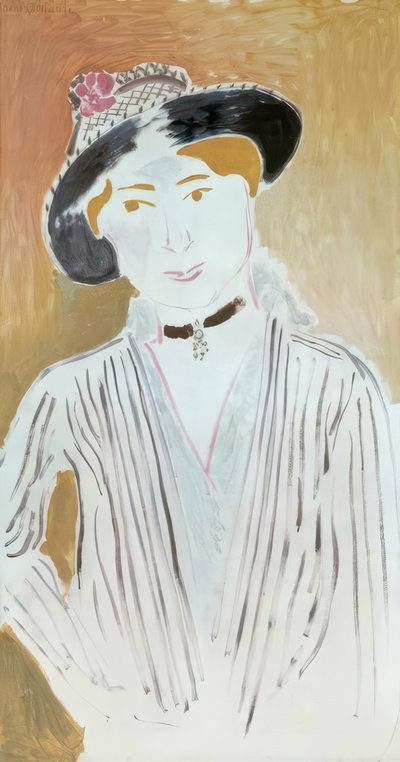 La jaquette rayée, eller Ung pige med kurvehat af Henri Matisse