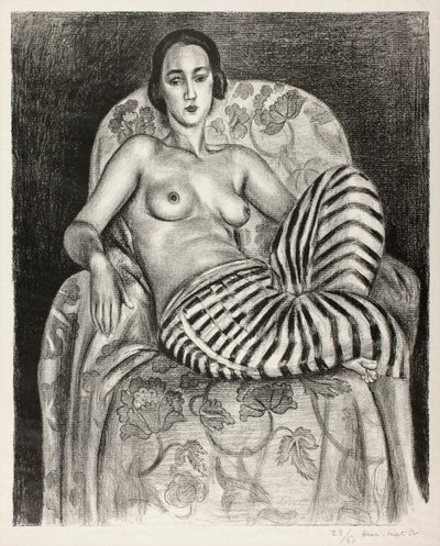 Stor odaliske i stribede bukser af Henri Matisse