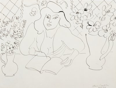 Model med en bog af Henri Matisse