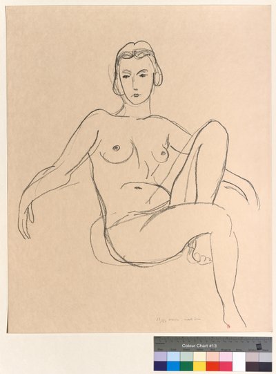 Siddende nøgen med udstrakte arme af Henri Matisse