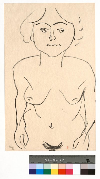 Nøgenfigur forfra, set ovenfra af Henri Matisse