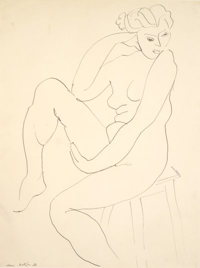 Nøgen siddende på en skammel af Henri Matisse