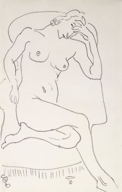 Nøgen kvinde i en lænestol, ca. 1922-24 (blyant på papir) af Henri Matisse