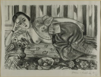 Odalisque i røde satinbukser af Henri Matisse