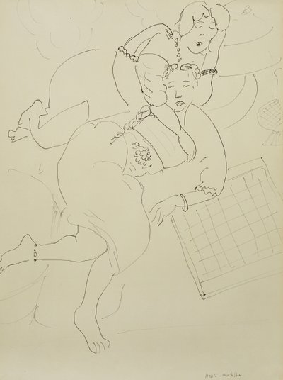 Odalisques with Checkerboard, ca. 1928 (pen og sort blæk på papir) af Henri Matisse