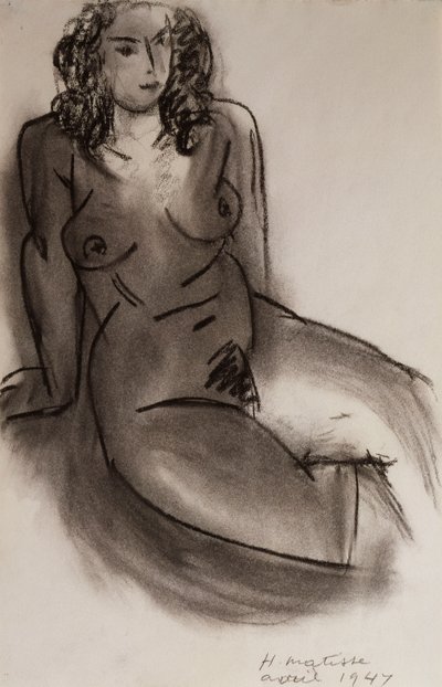 Siddende nøgen kvinde af Henri Matisse