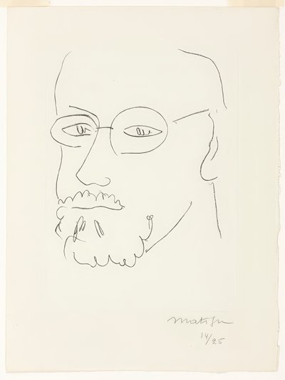 Selvportræt, trekvartbillede af Henri Matisse