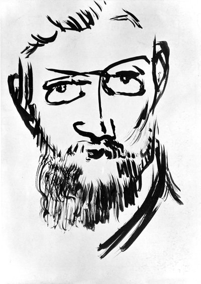 Selvportræt af Henri Matisse (1869-1954) ca. 1900 (tegning) af Henri Matisse