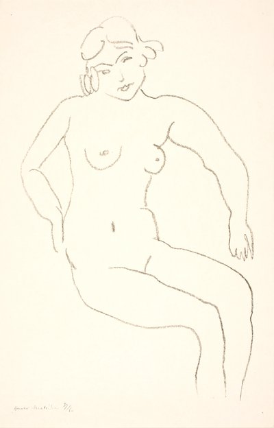 Siddende kvindelig nøgenmodel af Henri Matisse