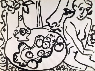 Stilleben med et nøgenbillede af Henri Matisse