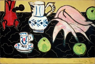Stilleben med muslingeskal på sort marmor af Henri Matisse