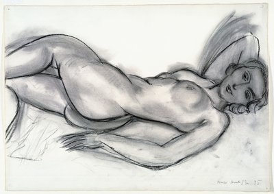Studie til lyserødt nøgenbillede af Henri Matisse