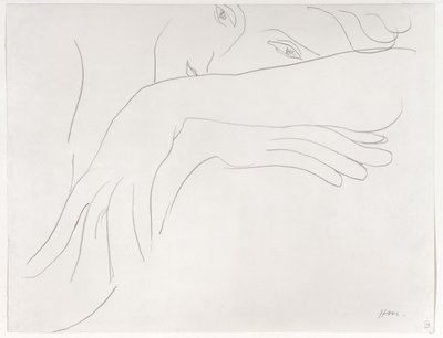 Studie af en model, der læner sig op ad en stol af Henri Matisse