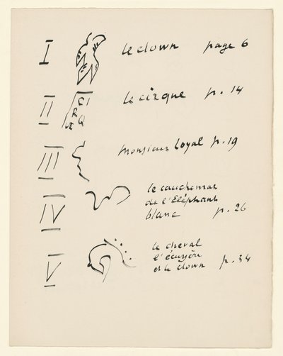 Billedtavle 1. Fra «Jazz». S. 149 af Henri Matisse