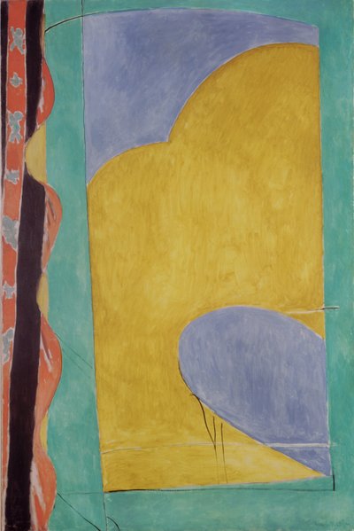 Det gule gardin, ca. 1915 (olie på lærred) af Henri Matisse