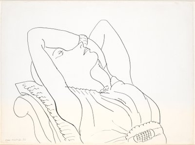 Tilbagelænet kvinde med armene over hovedet, halv figur af Henri Matisse