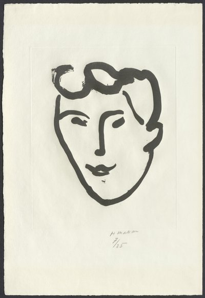 Kvindeansigt [Maske med ruller] af Henri Matisse