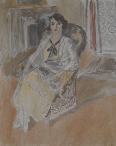 Kvinde siddende i en lænestol, ca. 1922 (olie på lærred) af Henri Matisse