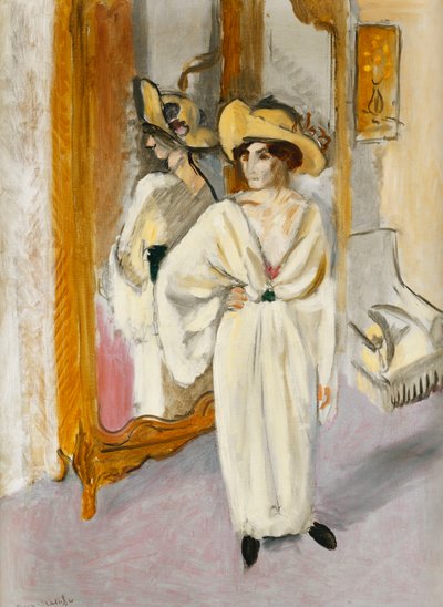 Kvinde i hvidt, ca. 1918-19 (olie på lærred) af Henri Matisse