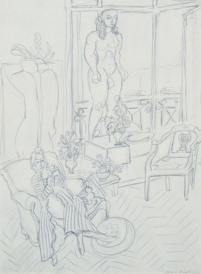 Kvinde i et interiør; Hotel Regina, Cimiez, Nice af Henri Matisse
