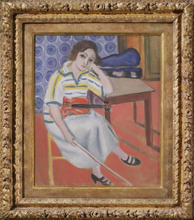 Kvinde med violin, ca. 1921-23 (olie på lærred) af Henri Matisse