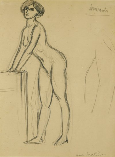 Ung pige stående, ca. 1908-10 (blyant på papir) af Henri Matisse
