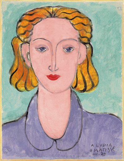Ung kvinde i blå bluse (portræt af L.N. Delektorskaya) af Henri Matisse