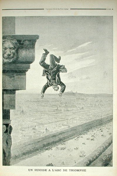 A Suicide at the Arc de Triomphe, fra Le Petit Journal, 8. maj 1898 af Henri Meyer