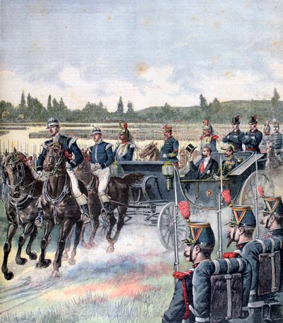 Ankomst af republikkens præsident, militær gennemgang, 14. juli 1891. af Henri Meyer